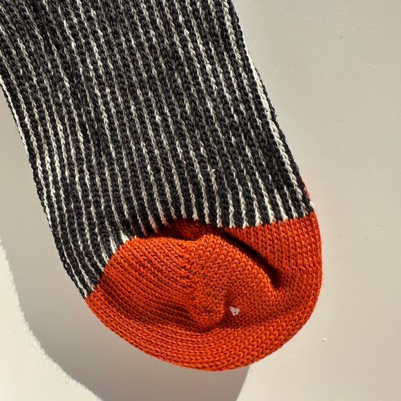 Hansel from Basel Umbrella Crew Socks Black Orange White Womens Sizes 6-9.5 NWT - Picture 14 of 14